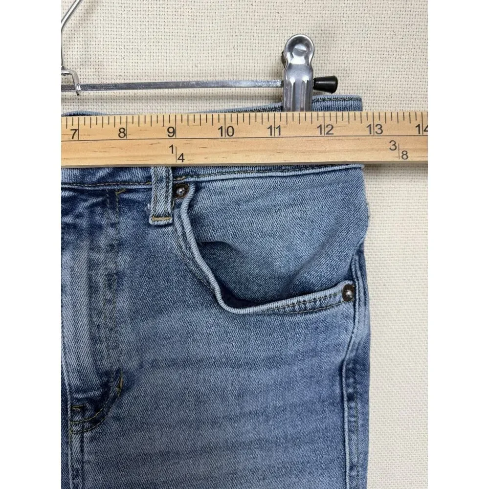 We The Free People Jeans Size 26 High Rise Skinny Stretch Frayed Hem Blue Denim - Picture 7 of 14